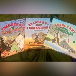 Set of 3: Cranberry Halloween, Thanksgiving & Christmas Wendy& Harry Devlin HB
